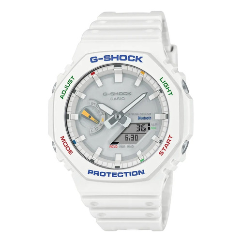 Reloj Casio G-shock Ga-b2100 Para Caballero Color De La Correa Blanco Color Del Bisel Blanco Color Del Fondo Blanco