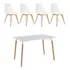 Juego De Comedor Mesa Eames + 4 Sillas Estocolmo Tu Idea Blanco