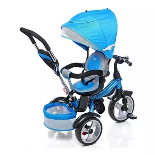 Triciclo Felcraft Spin Asiento Gira 360 Manija Canasto Color Azul