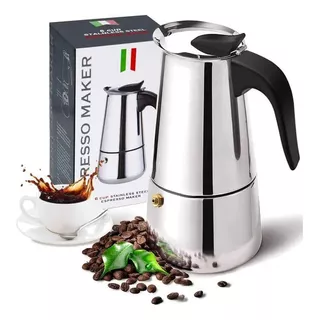 Cafetera Stainless Steel 6cup Espresso Italiana Cafe Te