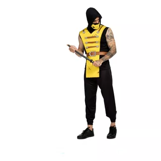 Fantasia Halloween Adulto Ninja Masculino Mortal Kombat Luxo