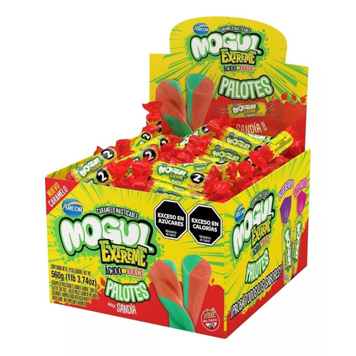 Caramelos Mogul Extreme Palotes De Sandia Caja X 70 Unidades