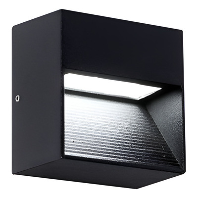 Aplique Exterior Isch 3w Led 3000k 8.5x8.5 Alum Ng Escalera Negro