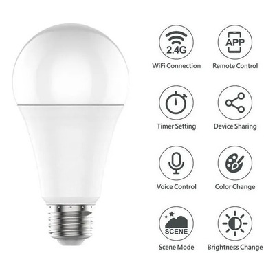 Foco Led Tbcin Tuya A60 10w E27 Wi-fi Smart Life Rgb