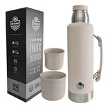 Termo De Acero Inoxidable 1.3l Con Manija Arena Driven Color Beige