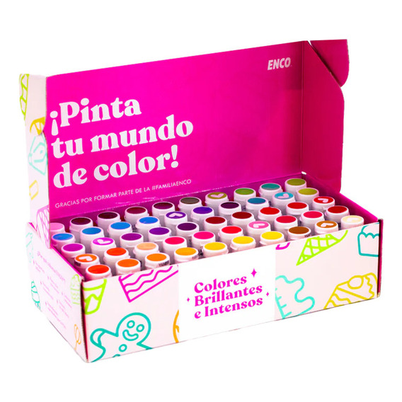 Kit 50 Colores Comestibles En Gel Enco Pt-920010 