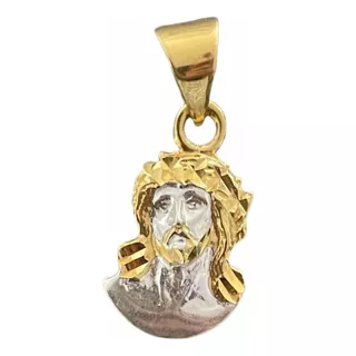 Dije Del Rostro De Cristo Plata Bañado En Oro