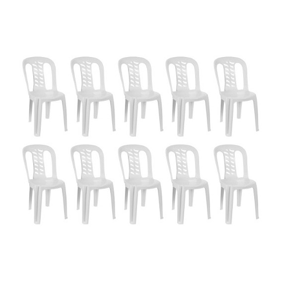 Silla De Jardin Bistro Apilable Resistente X10 Gardenlife Color Blanco