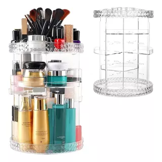 Organizador Maquillaje Gira 360* Acrílico Transp.ajustable  