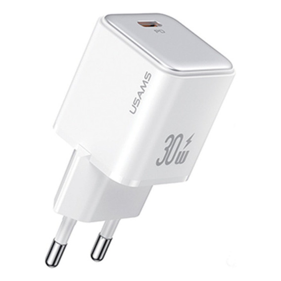 Cargador Pared Ficha Puerto Usb-c Carga Rapida 30w Usams Ax® Color Blanco