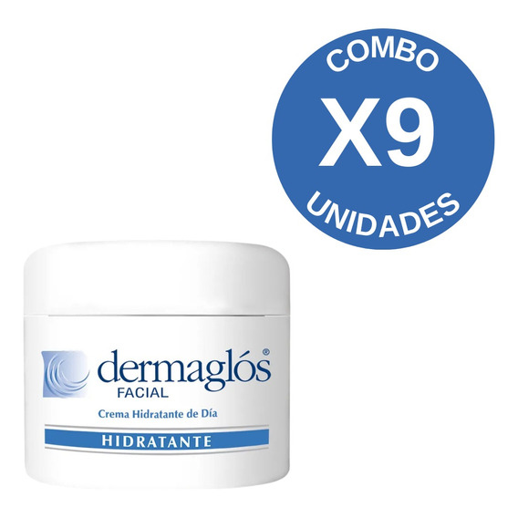 Combo X9 Dermaglos Crema Hidratante De Dia Piel Seca 50 Gr