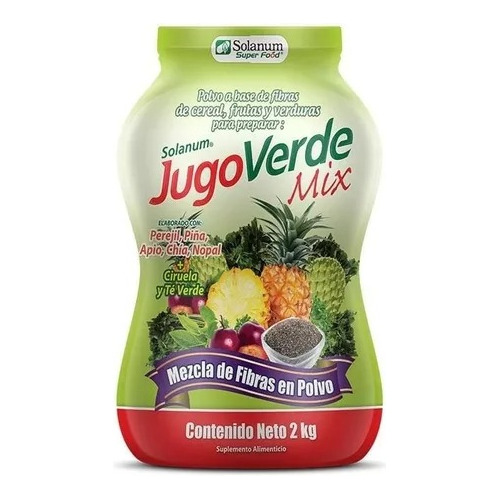 Jugo Verde Mix Fibra Para Mezclar En Polvo 2 Kg Solanum