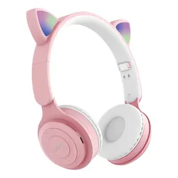 Fone De Ouvido Bluetooth Sem Fio Infantil Gatinho Led Macio Cor Rosa no Mercado Livre com oferta e cupom de desconto