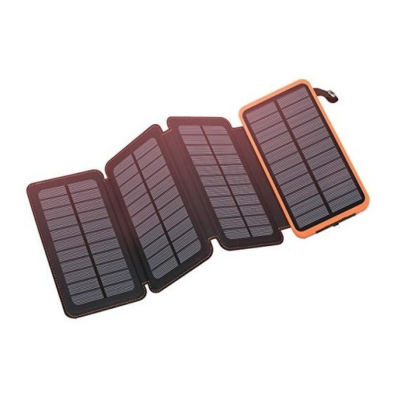 Cargador Solar 25000mah, Feelle Banco De Energía Solar Con 4
