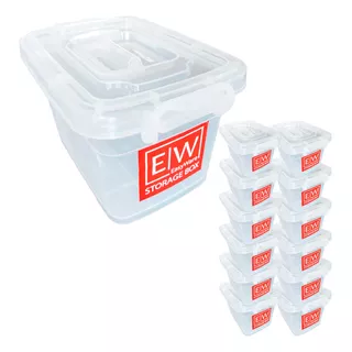 Easyware Cajas Canasta Plástico Para Almacenamiento Con Tapa