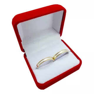 Par Alianzas Cinta Plata 925 Oro Anillo Casamiento Grabado 3