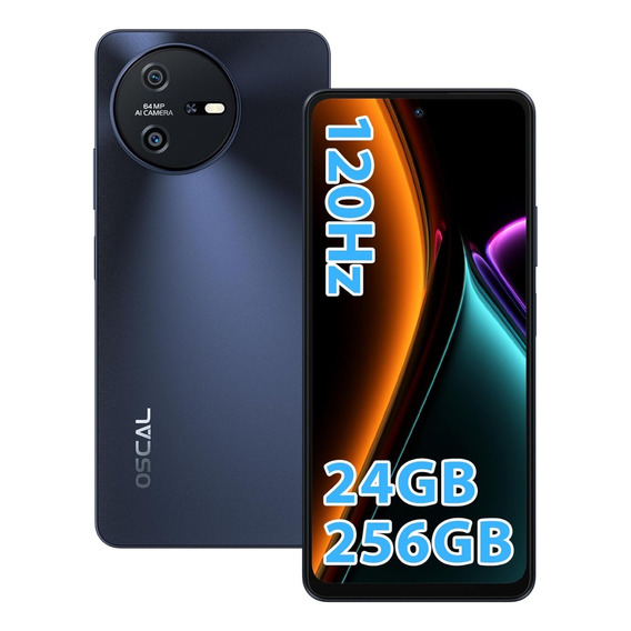 Teléfono Celular Oscal Tiger 12, Mtk G99, 5000 Mah 33w, Doble Cámara (hasta 50mp), 24gb Ram 256 Gb Internos