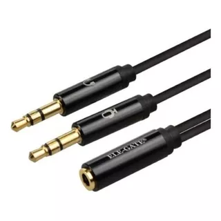 Adaptador Divisor De Plug 3.5 Microfono Y Audifonos A Jack Color Negro