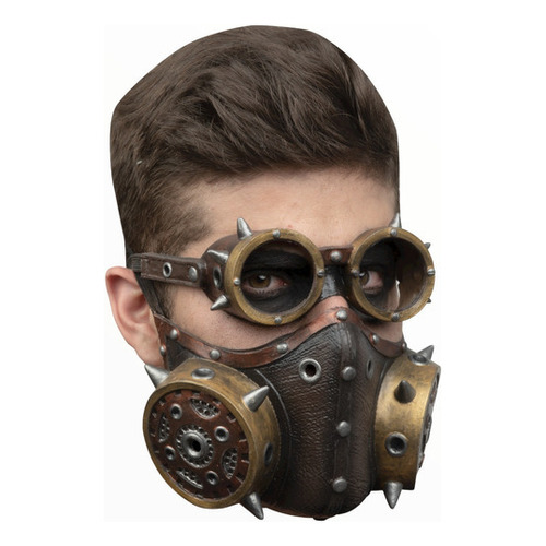 Máscara Steampunk Muzzle And Glasses 26840 Halloween Color Marrón oscuro