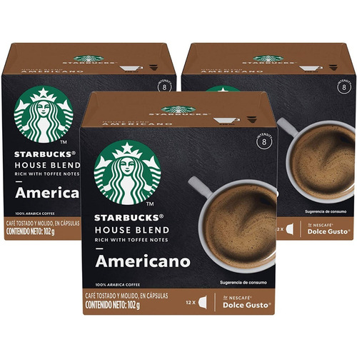 Cápsulas De Café Starbucks Americano X3 Cajas