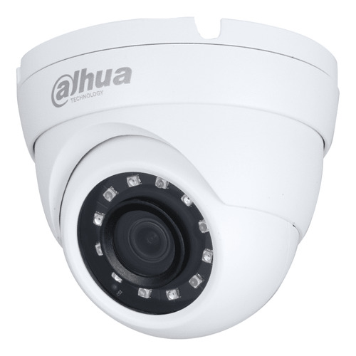 Dahua Cámara de Seguridad Domo HDW1200MN Resolución 1080p Lente de 2.8mm 101 Grados de Apertura Ir Inteligente de 30 Metro Múltiples Formatos de video  Protección IP67 Blanco