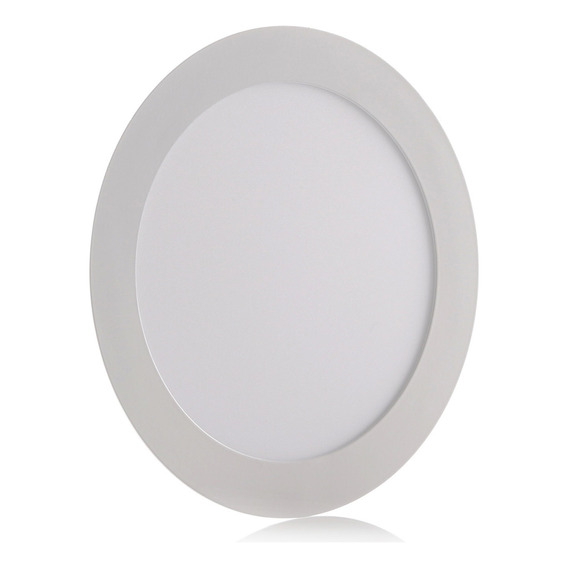 Panel Led Redondo De Incrustar 12w Luz Blanca Color Blanco