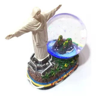 Cristo Redentor Corcovado Globo Neve Led 9cm Souvenir Brasil