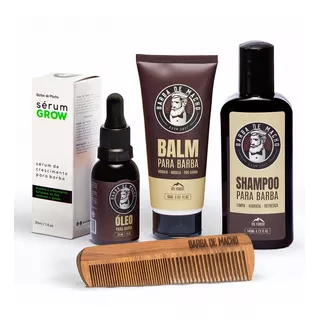 Kit Reparador Barba Shampoo Balm Oleo E Serum Tonificante