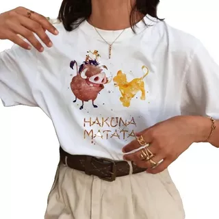 Camiseta Adulto Hakuna Matata Rei Leão - Mega Oferta