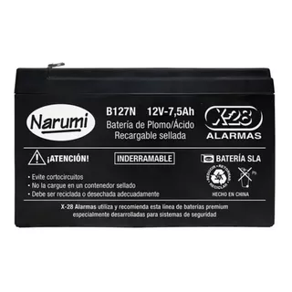X28 Alarmas B127n Batería Narumi 12v 7ah 7a