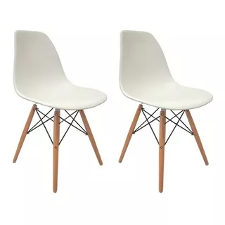 Pack 2 Sillas Eames Vintage Minimalista Croswod Color De La Estructura De La Silla Blanco