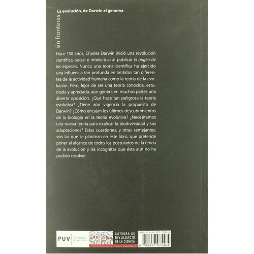 La Evolución De Darwin Al Genoma: Sin Datos, De Fernando González Candelas. Serie Sin Datos, Vol. 0. Editorial Puv, Tapa Blanda, Edición Sin Datos En Español, 2009