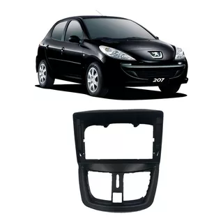 Moldura Peugeot 207 2007 Até 2014 2din 9 Preto Expex