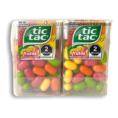 Tic tac sabor frutas pastillas dulce caramelo pack 12 unidades