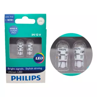 Par De Lampada Led Philips  T10 Pingo Pingao Luz Interna 12v