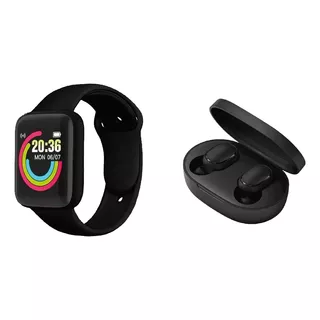 Combo Black Smartwatch Drako + Auricular Cyrus Wollow