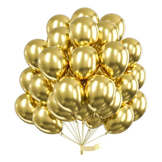 Globos Metalicos De Graduacion Fiesta Dorado 50pc 12 Inch