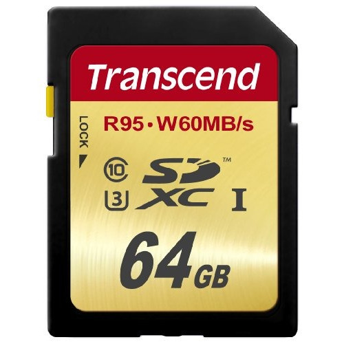Transcend 64 Gb High Speed 10 Uhs 3 Flash Memory Card 95 60