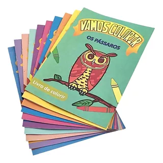 Vamos Colorir - Kit Com 10 Livros - Tamanho 13,5x20cm - 10 Páginas