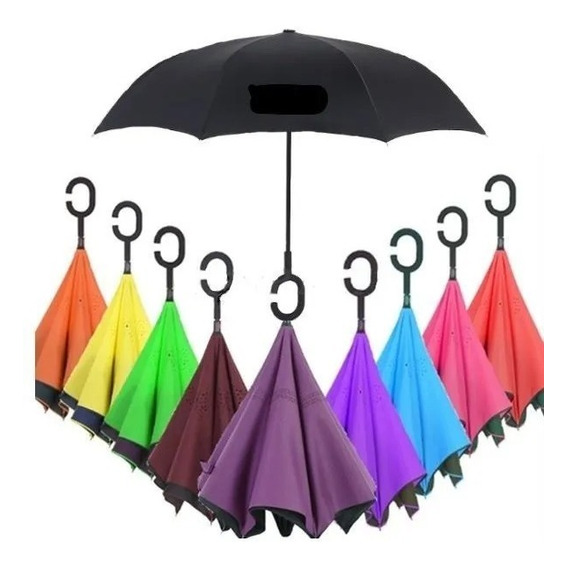 10 Paraguas Sombrilla Invertido Doble Capa Diferentes Colore