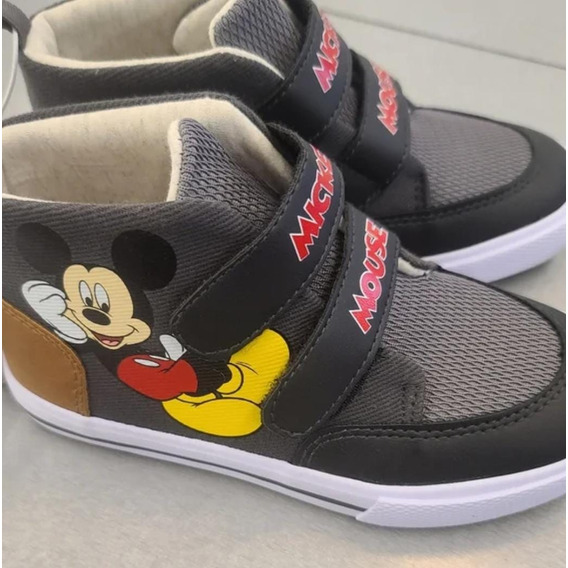 Zapatillas Con Caña De Tela Diseño Mickey Mouse 