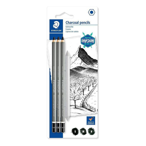 Lápiz y difuminador Staedtler Mars Lumograph Charcoal C/3und