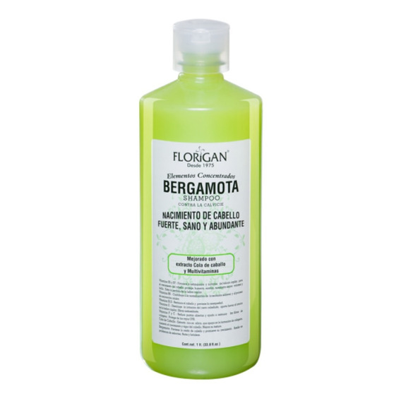 Shampoo Bergamota Crecimiento Del Cabello 1lt. Florigan