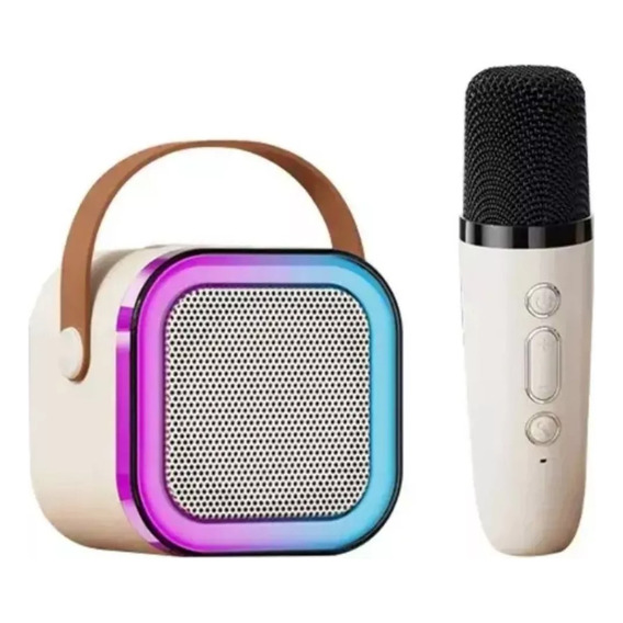 Parlante Mini Bluetooth Karaoke 1 Micrófono Portátil Led 