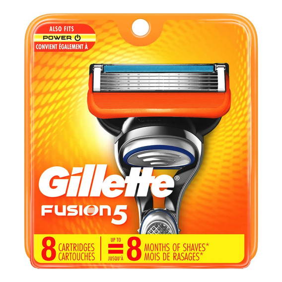 Gillette Fusion5 Power Ocho Cartuchos Para Afeitar 5 Hojas