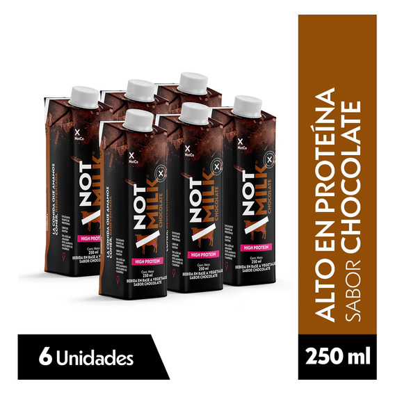 Pack Notmilk Alta En Proteína Chocolate 6 Un