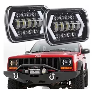 Par 5x7 H4 55w Led Faro Hi-lo Haz Drl Lámpara Para Jeep