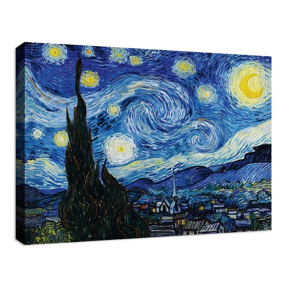 Cuadro Van Gogh Noche Estrellada Lienzo Canvas Tipo Galeria