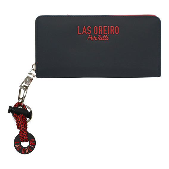 Billetera Fichero Las Oreiro Grande Tarjetero Con Llavero Monedero Negro