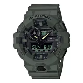 Reloj Casio Front Button G-shock Original Hombre Time Square Color De La Correa Verde Color Del Fondo Negro